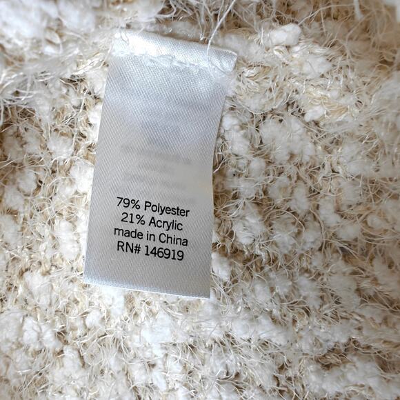 SO Beige Fuzzy Knit Sweater Long Sleeve Soft Pullover Size S - Picture 6 of 8